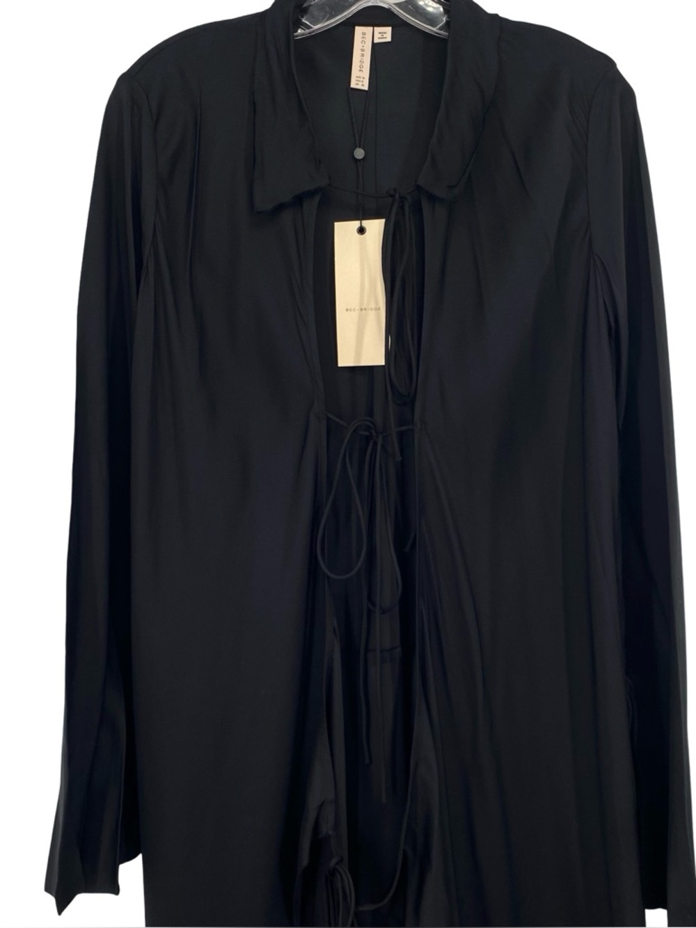 Bec + Bridge Emery Long Sleeve Tie Black Maxi Dress New Size 6 - Picture 3 of 14